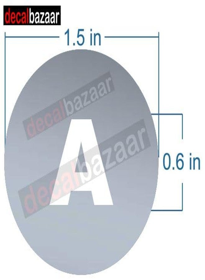 Decalbazaar A to Z Alphabet Round Letter Labels (Set 2), Vinyl Glossy Finish, 1.5 Inch, Silver, Indoor Outdoor Use - Image 2